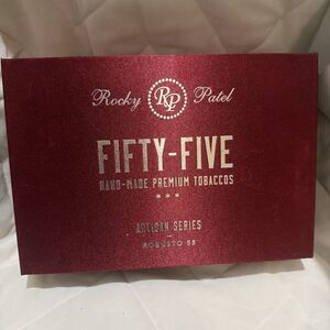 ROCKY PATEL FIFTY-FIVE CIGAR BOX  Robusto 55  Red Satin Cover Finish 8.75”x6”x2”